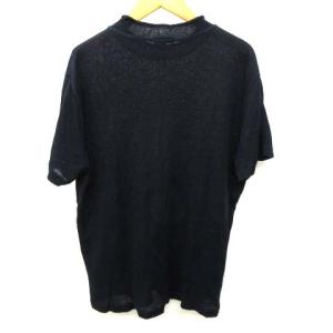 Cruciani 27ゲージコットンソリッドリネンセーター M ネイビー