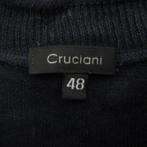 Cruciani 27ゲージコットンソリッドリネンセーター M ネイビー