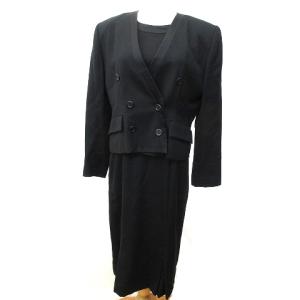 ヴィンテージ シルク 11号 スーツ 黒