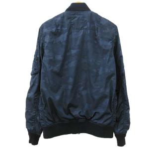 ALPHA INDUSTRIES ミリタリーワッペンボンディングカモジャケット L ネイビー