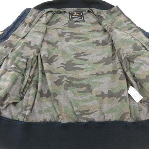 ALPHA INDUSTRIES ミリタリーワッペンボンディングカモジャケット L ネイビー