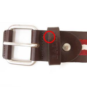 BALLY ベルト ファブリック×レザー ライン ピンバックル ブラウン R092509