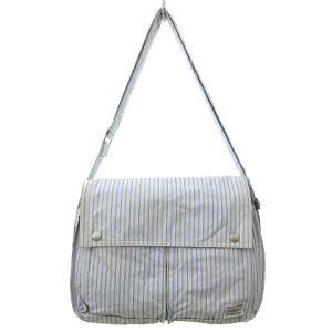 BLUE STRIPES ショルダーバッグ ストライプ フラップ ブルー ホワイト 
 IBO15