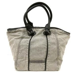 DIESEL デニムレザーコンビトートバッグ グレー 
