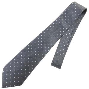 R092017 モノグラム ネクタイ ドット シルク グレー