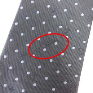 LOUIS VUITTON R092017 モノグラム ネクタイ ドット シルク グレー