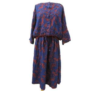 20AW セットアップ シャツ ロングスカート 幾何学柄 カリフラワー F ブラウン ブルー