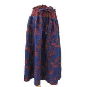 me ISSEY MIYAKE 20AW セットアップ シャツ ロングスカート 幾何学柄 カリフラワー F ブラウン ブルー