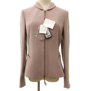 イタリア製 シルク ダブルジップ ジャケット 40 ピンク