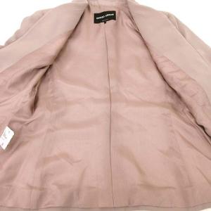 EMPORIO ARMANI イタリア製 シルク ダブルジップ ジャケット 40 ピンク