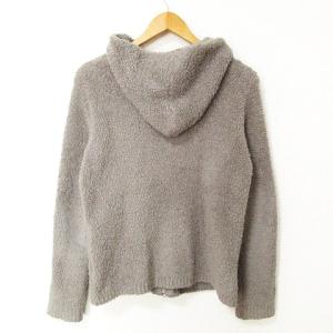 BAREFOOT DREAMS FOR ロンハーマン ジップ パーカー ボアパイル ロゴ 刺繍 グレー S