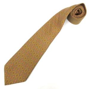 ネクタイ シルク レギュラータイ 総柄 ブラウン