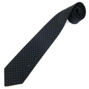 C092811 ネクタイ ドット柄 シルク ネイビー