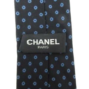 CHANEL C092812 ネクタイ ドット柄 シルク ネイビー