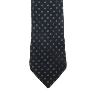 CHANEL C092812 ネクタイ ドット柄 シルク ネイビー