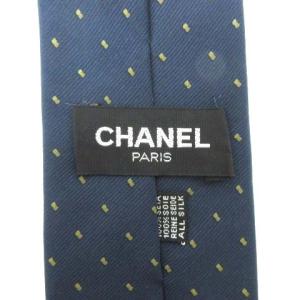 CHANEL C092813 ネクタイ ドット柄 シルク ネイビー
