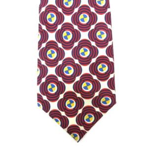 FENDI ネクタイ レギュラータイ ビジネス 総柄 シルク ホワイト レッド IBO15 C092810