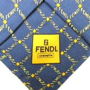 FENDI ロゴシルクネクタイ ネイビー