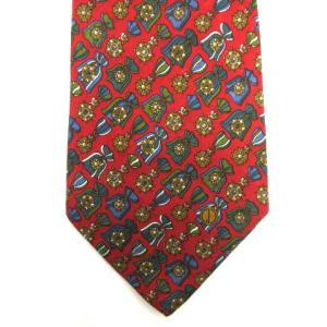 dunhill C092702 ネクタイ 勲章柄 シルク レッド