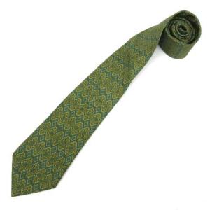 ネクタイ チェーン総柄 シルク グリーン