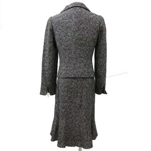 M'S GRACY セレモニー ワンピース スーツ アンサンブル 膝丈 ジャケット ツイード ストレッチ 38 黒 ブラック