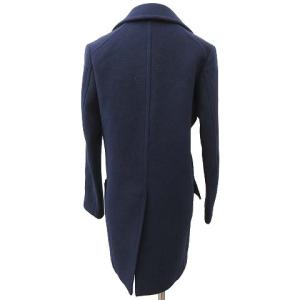 Drawer メルトン Pコート ロング ウール 38 ネイビー IBO16 R102111