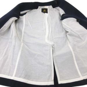 Drawer メルトン Pコート ロング ウール 38 ネイビー IBO16 R102111