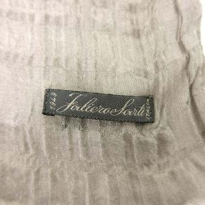 Faliero Sarti イタリア製 ストール 大判 モダール シルク混 フリンジ グレー IBO16 R102323