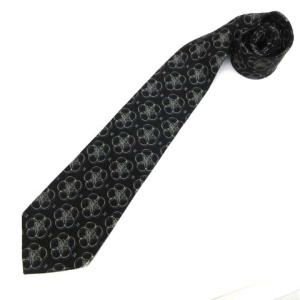 C102712 ネクタイ 花柄 シルク ネイビー