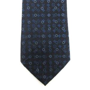 LOUIS VUITTON C102710 モノグラム ネクタイ ドット ジャガード シルク ネイビー