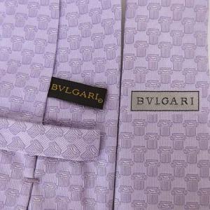 BVLGARI R102832 ネクタイ ジャガード シルク イタリア製 パープル
