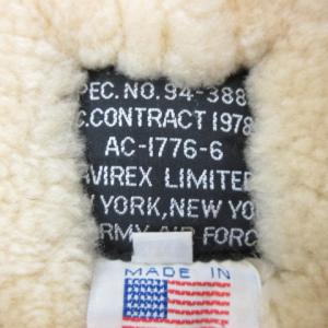 AVIREX B-9 ムートンジャケット 94-3888 L 茶