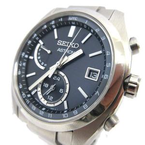 SEIKO 腕時計 アストロン 電波ソーラー 8B63-0BA0 チタニウム ソーラークォーツ シルバーｘ黒 ブラック K111507