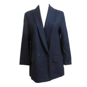 ジャケット ダブル ウール 背抜き ネイビー 36 S IBS17 X