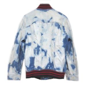 DIESEL デニムジャケット ブリーチ ブルー ホワイト S コットン 胸ポケット