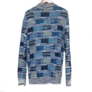 MISSONI セーター ニット 長袖 パッチワーク柄 ヘンリーネック リネン混 52