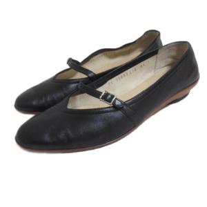 パンプス ローヒール ストラップ 6 ブラック