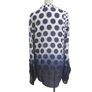 LIMI feu ブラウス 長袖 リネン混 S ブルー ホワイト