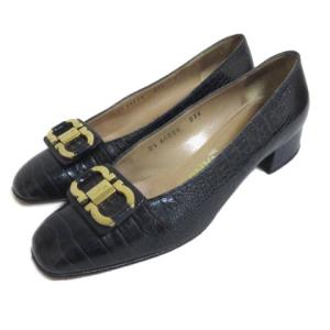 ガンチーニパンプス 6D ネイビー