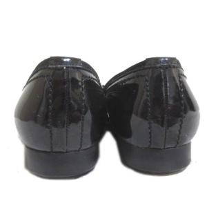 Salvatore Ferragamo エナメルリボンバレエシューズ 6 C ブラック