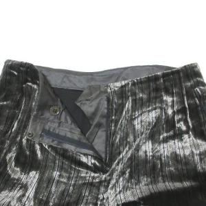 GIORGIO ARMANI パンツ ベロア シルク混 ストライプ 国内正規 38 S相当 グレー NGA35 X