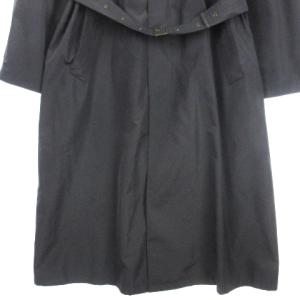 GIORGIO ARMANI ロング コート ステンカラー ベルト付き ネイビー 44 XS NGA35