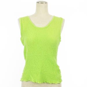 ノースリーブ カットソー ストレッチ コットン ライトグリーン NGA35