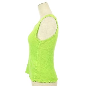 me ISSEY MIYAKE ノースリーブ カットソー ストレッチ コットン ライトグリーン NGA35