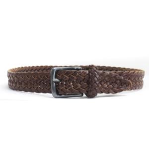 RALPH LAUREN メッシュ ベルト レザー 英国製 茶 ブラウン 26