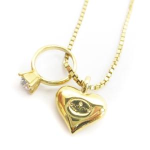 GIVENCHY ネックレス ハートモチーフ リングモチーフ ヴィンテージ ゴールドカラー