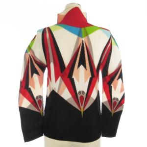 me ISSEY MIYAKE 20AW プリーツ カットソー 長袖 ハイネック 総柄 プリント マルチカラー ホワイト系