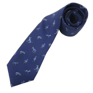 タグ付き ネクタイ ビジネス フォーマル 総柄 シルク フランス製 紺 ネイビー 1020