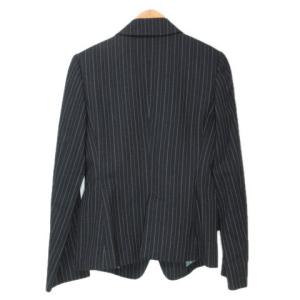 Paul Smith BLACK パンツ スーツ シングル ウール ストライプ テーラード ジャケット 総裏地 3B チャコールグレー 40 L相当 X