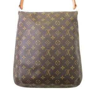 LOUIS VUITTON 廃盤 モノグラム ミュゼット M51256 ショルダーバッグ フラップ クロスボディ ブラウン